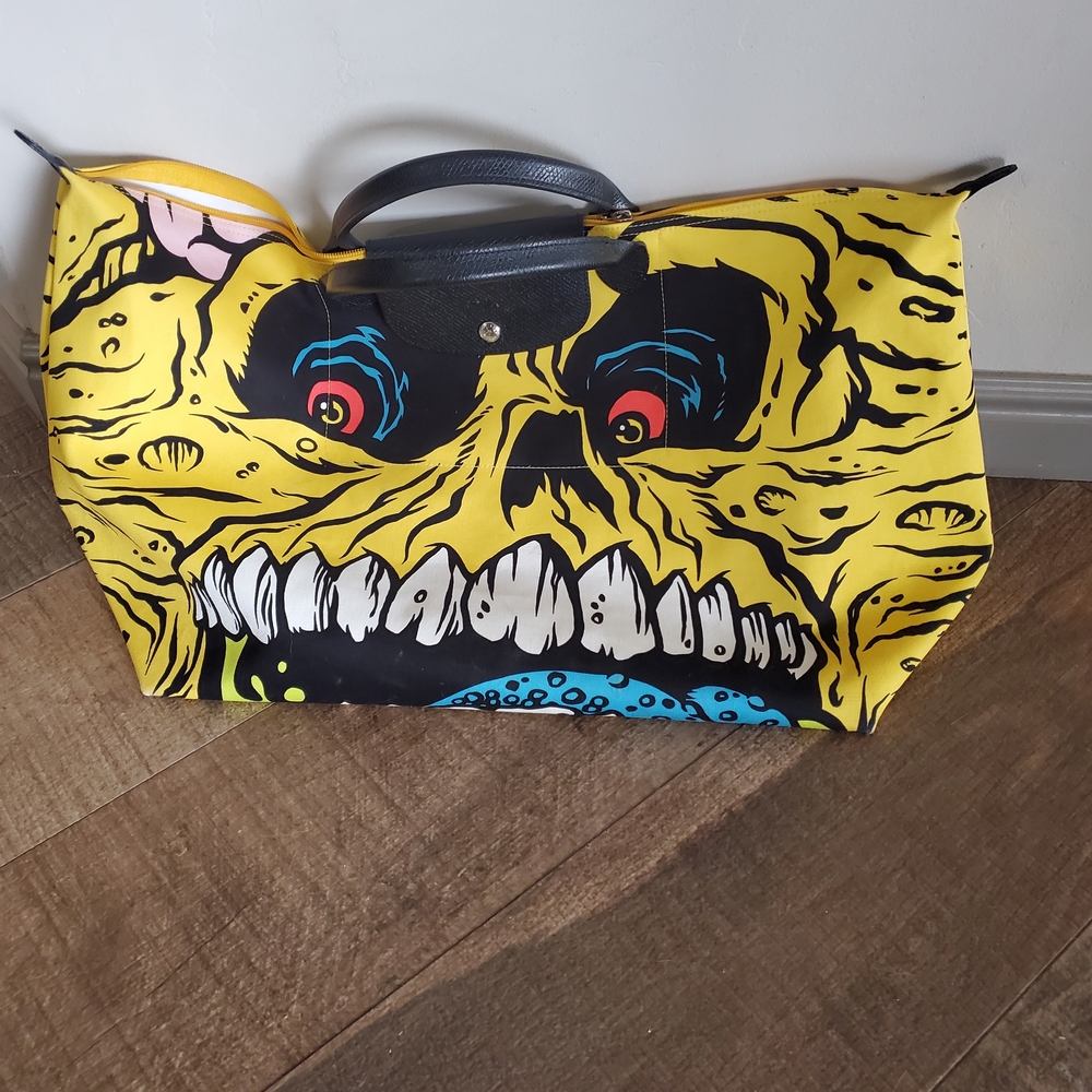 Jeremy Scott x Longchamp Monster Bold Yellow Graphic Duffel Bag